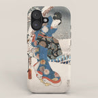 Japanese Vintage Kunisada Hiroshige Snowy Landscape iPhone Case Gallery Image 1