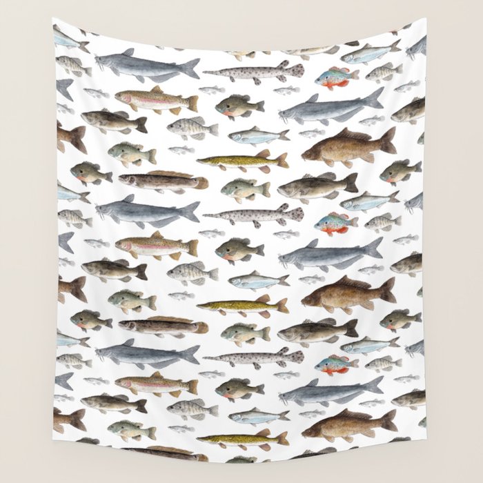 A Few Freshwater Fish Wall Tapestry Gallery Image 1