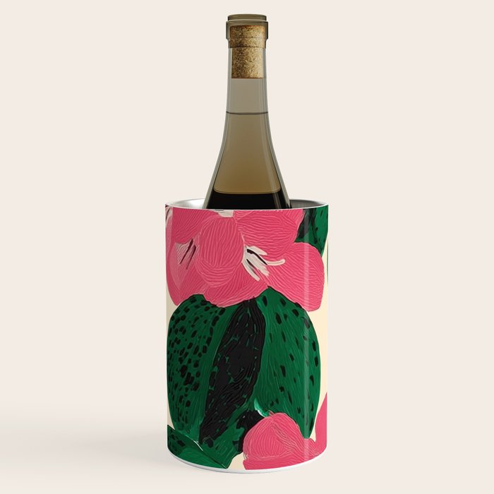 Azalea Blossoms with Jade Leaves Wine Chiller Gallery Image 2