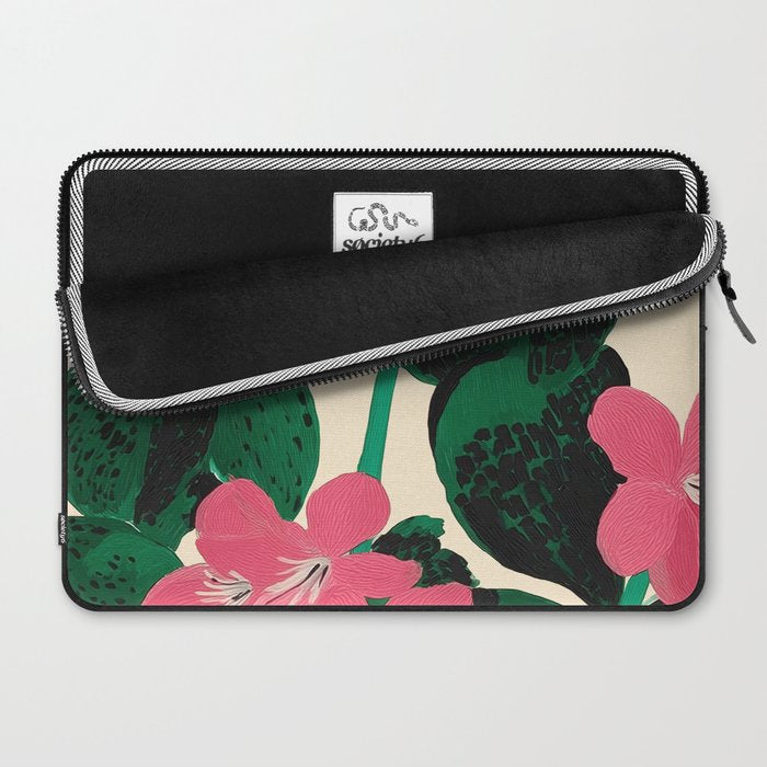 Azalea Blossoms with Jade Leaves Laptop Sleeve Gallery Image 2