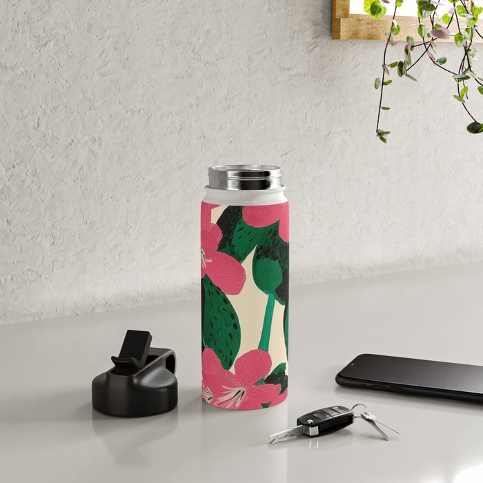 Azalea Blossoms with Jade Leaves Water Bottle Gallery Image 4