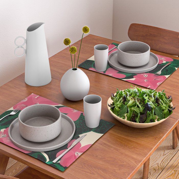 Azalea Blossoms with Jade Leaves Placemat Gallery Image 2