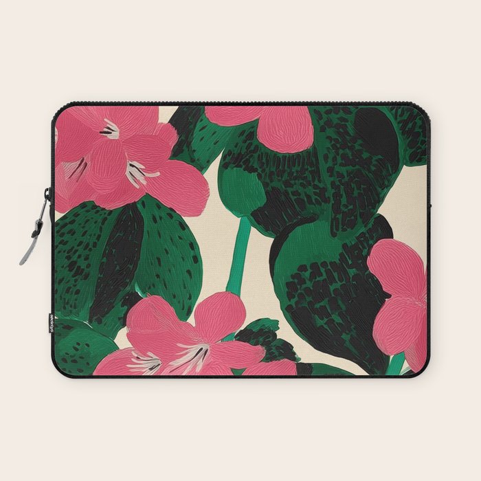 Azalea Blossoms with Jade Leaves Laptop Sleeve Gallery Image 1