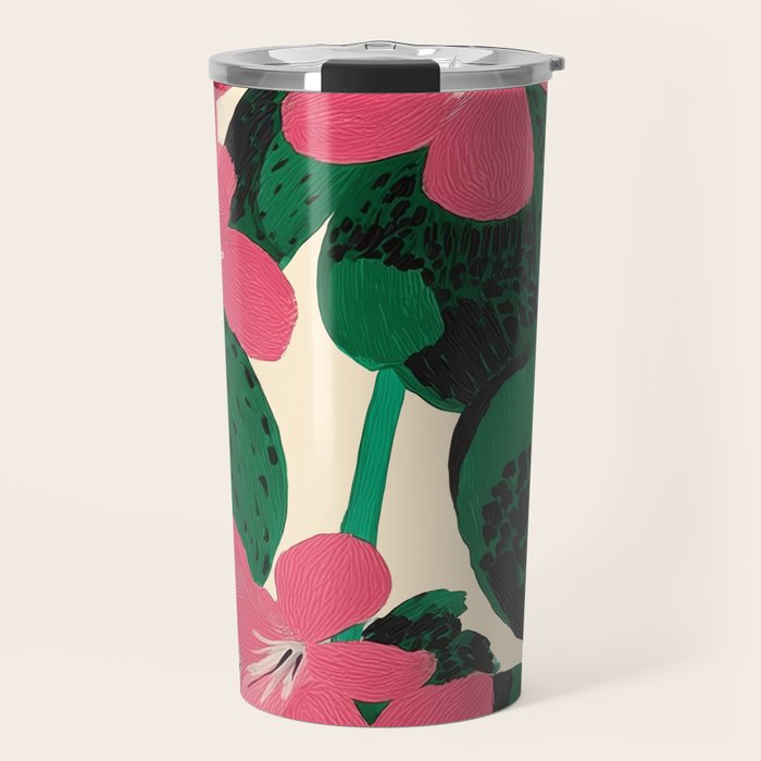 Azalea Blossoms with Jade Leaves Travel Mug Gallery Image 1