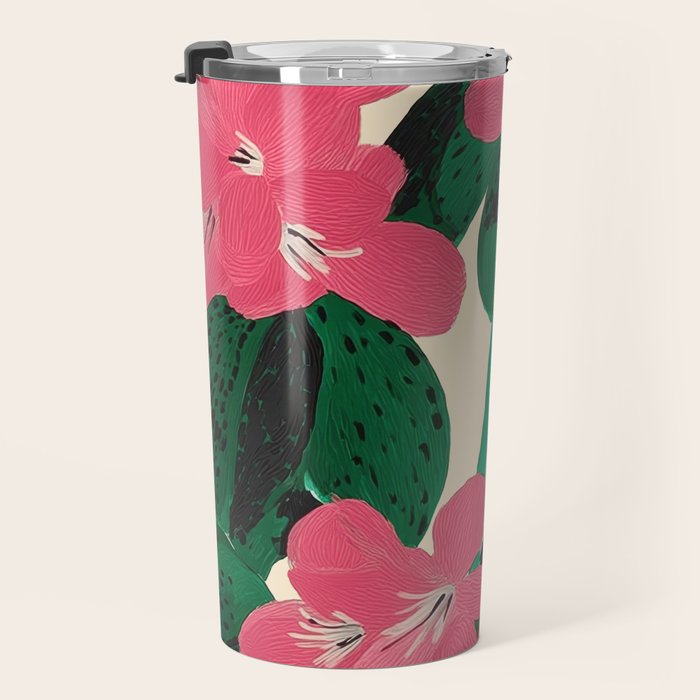 Azalea Blossoms with Jade Leaves Travel Mug Gallery Image 3