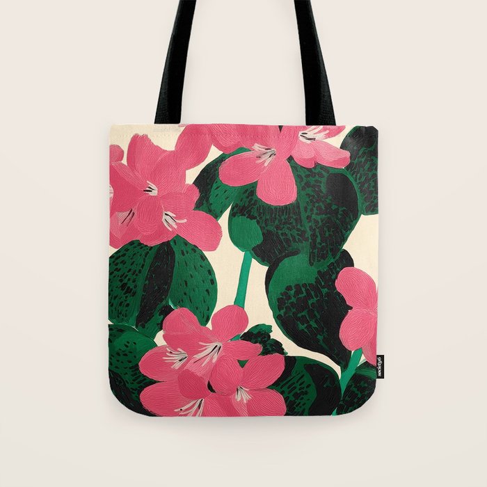 Azalea Blossoms with Jade Leaves Tote Bag Gallery Image 1