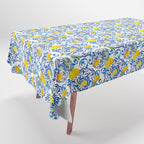 Summer,citrus,Mediterranean style,lemon fruit,simple pattern  Tablecloth Gallery Image 1