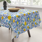 Summer,citrus,Mediterranean style,lemon fruit,simple pattern  Tablecloth Gallery Image 3