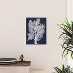 Sea Fan Coral - White on Navy Poster Gallery Image 2