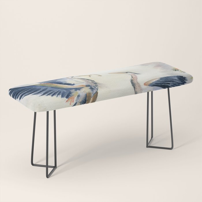 Great Blue Heron Couple Bench Gallery Image 1