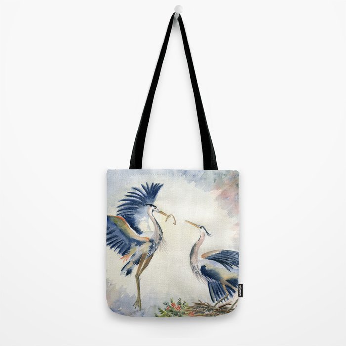 Great Blue Heron Couple Tote Bag Gallery Image 2