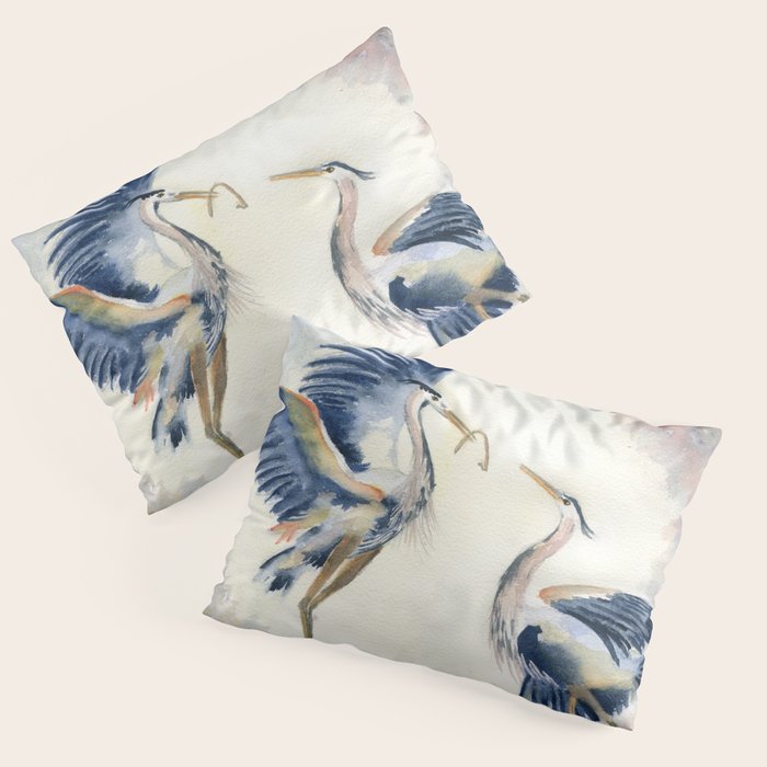 Great Blue Heron Couple Pillow Sham Gallery Image 3