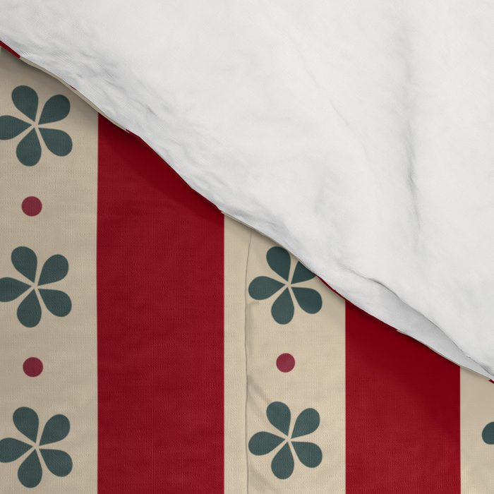 Red Stripes And Flowers Comforter Gallery Image 4