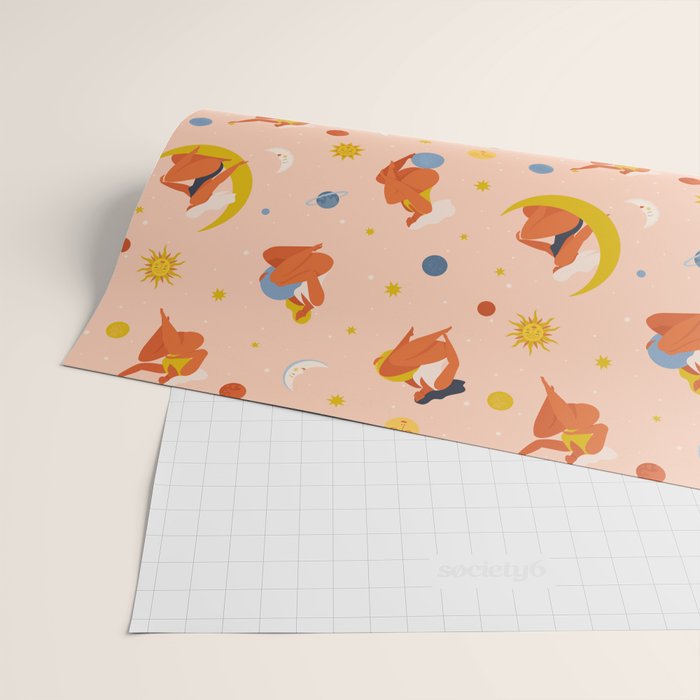 Collection of women holding planet with dream universe. Wrapping Paper Gallery Image 2