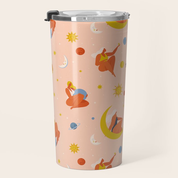 Collection of women holding planet with dream universe. Travel Mug Gallery Image 3