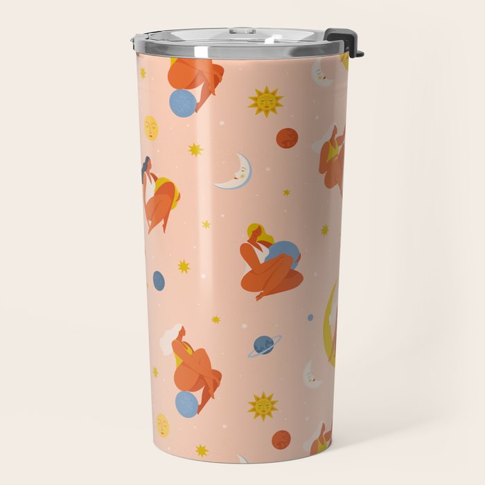 Collection of women holding planet with dream universe. Travel Mug Gallery Image 2