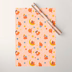 Collection of women holding planet with dream universe. Wrapping Paper Gallery Image 1