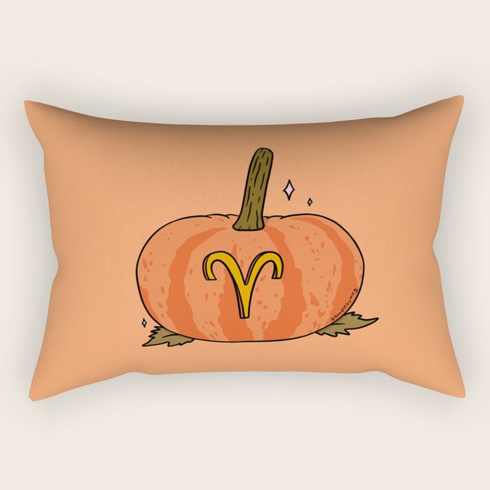 Aries Pumpkin Rectangular Pillow Gallery Image 2