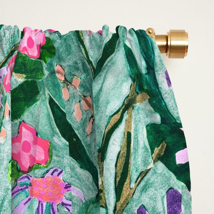 Flower garden hand painted floral pattern Window Curtain Gallery Image 2