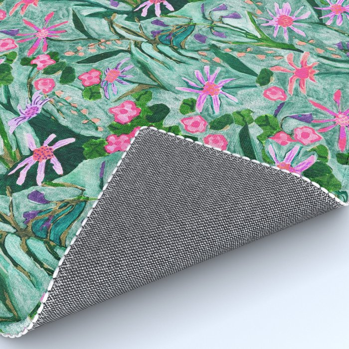 Flower garden hand painted floral pattern Rug Gallery Image 4