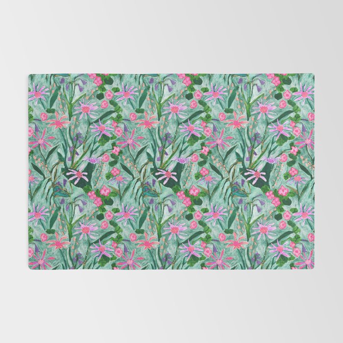 Flower garden hand painted floral pattern Rug Gallery Image 2