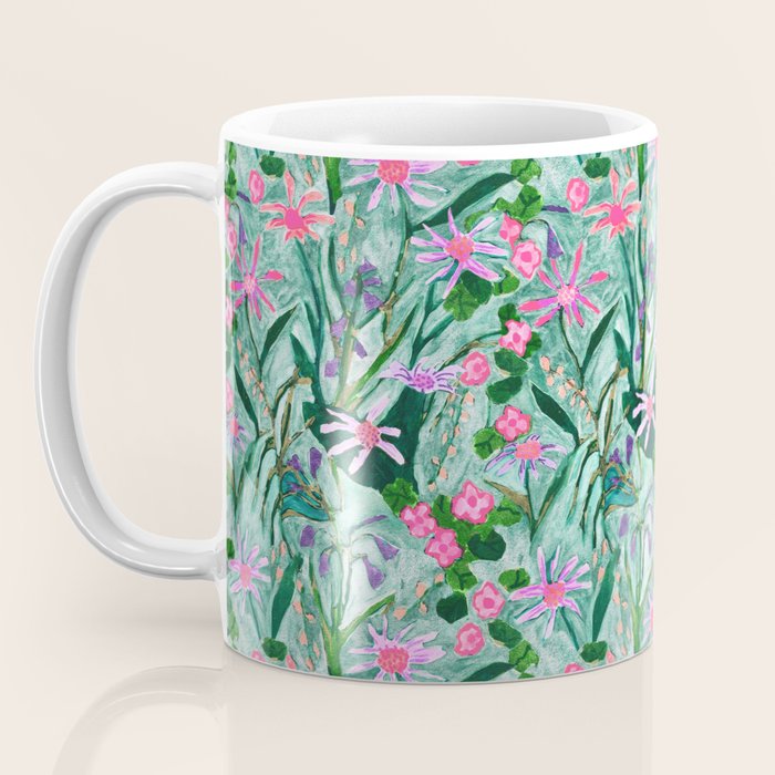 Flower garden hand painted floral pattern Coffee Mug Gallery Image 3