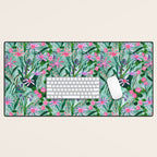 Flower garden hand painted floral pattern Desk Mat Gallery Image 1