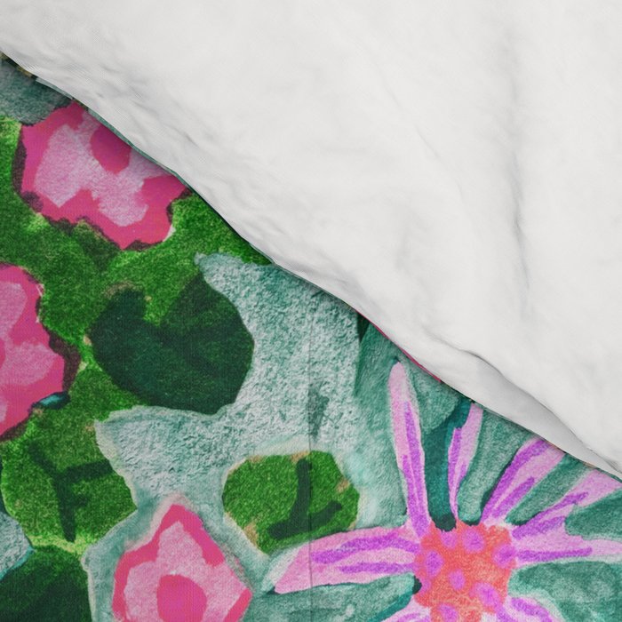 Flower garden hand painted floral pattern Comforter Gallery Image 4