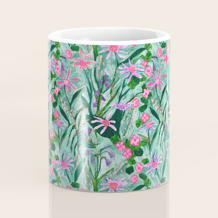 Flower garden hand painted floral pattern Coffee Mug Gallery Image 4