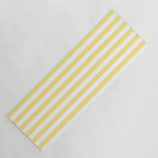 Modern geometrical baby yellow white stripes pattern Yoga Mat Gallery Image 1