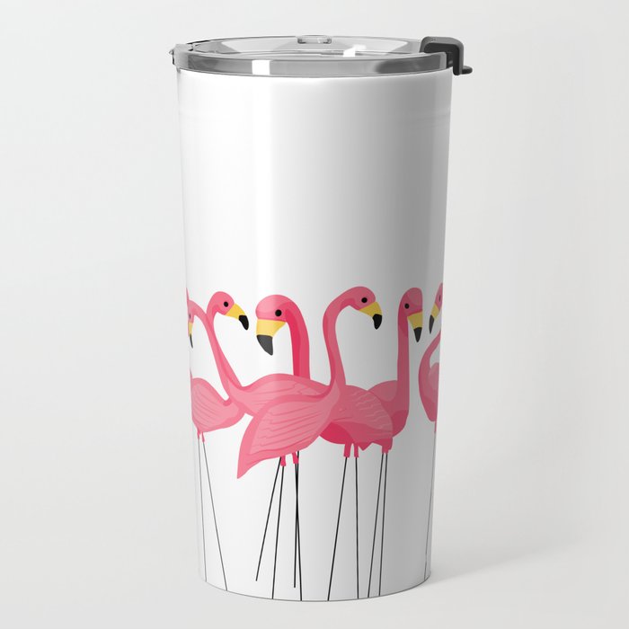 Cuban Pink Flamingos Travel Mug Gallery Image 2