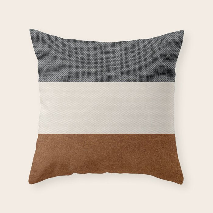 Scandinavian Modern Boho Cognac Chic Throw Pillow Gallery Image 6