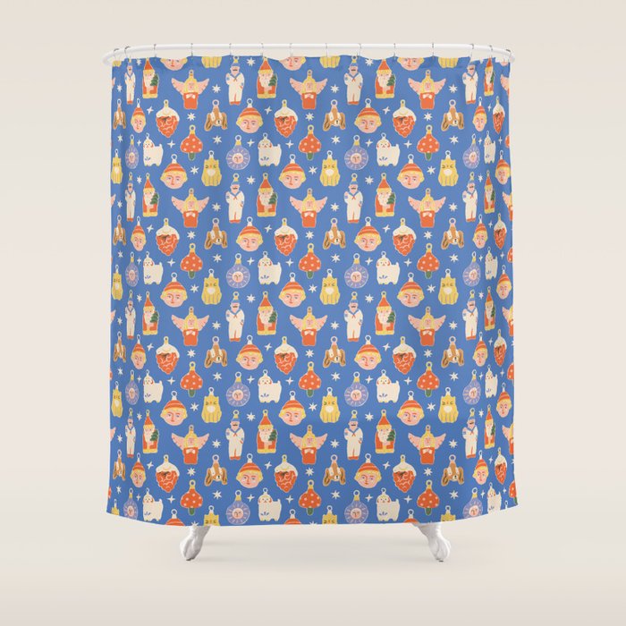 Christmas baubles Shower Curtain Gallery Image 1