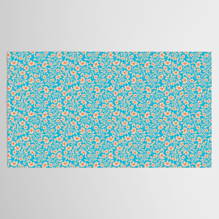 Tropical Blooms Pattern - Blue Tablecloth Gallery Image 2