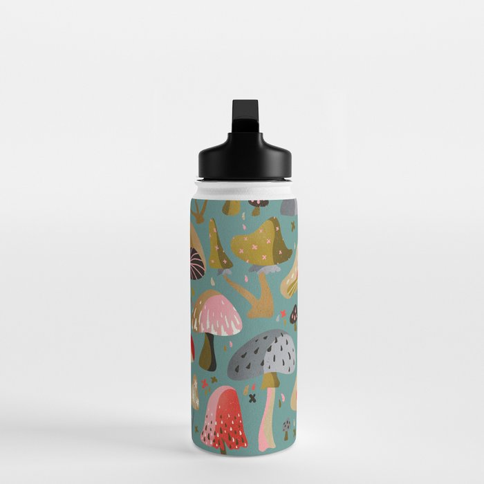 Mushroom Collection - Mint Water Bottle Gallery Image 3