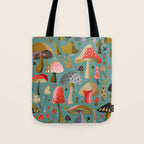 Mushroom Collection - Mint Tote Bag Gallery Image 1