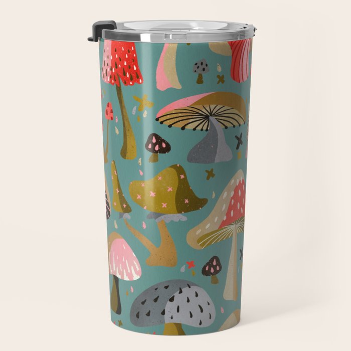 Mushroom Collection - Mint Travel Mug Gallery Image 3