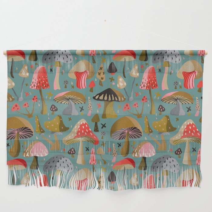 Mushroom Collection - Mint Wall Hanging Gallery Image 1