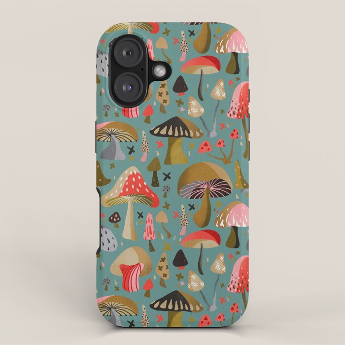 Mushroom Collection - Mint iPhone Case Gallery Image 1