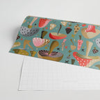 Mushroom Collection - Mint Wrapping Paper Gallery Image 2