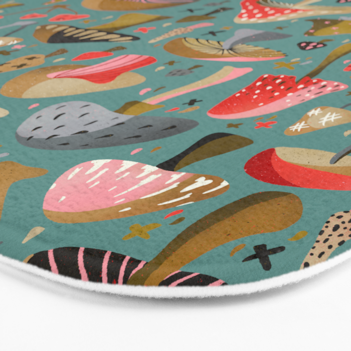 Mushroom Collection - Mint Bath Mat Gallery Image 3