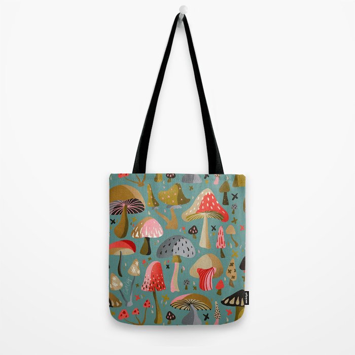 Mushroom Collection - Mint Tote Bag Gallery Image 2