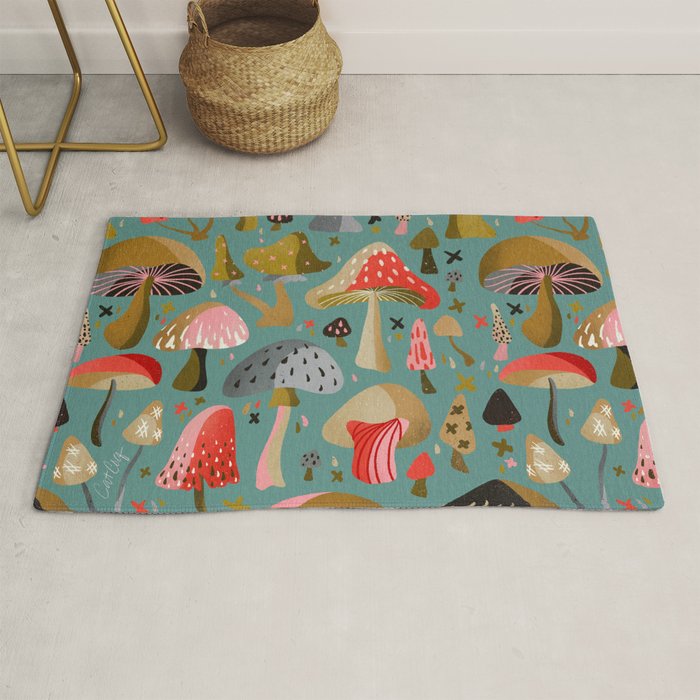 Mushroom Collection - Mint Rug Gallery Image 1