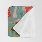 Mushroom Collection - Mint Throw Blanket Gallery Image 3