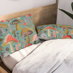 Mushroom Collection - Mint Pillow Sham Gallery Image 2
