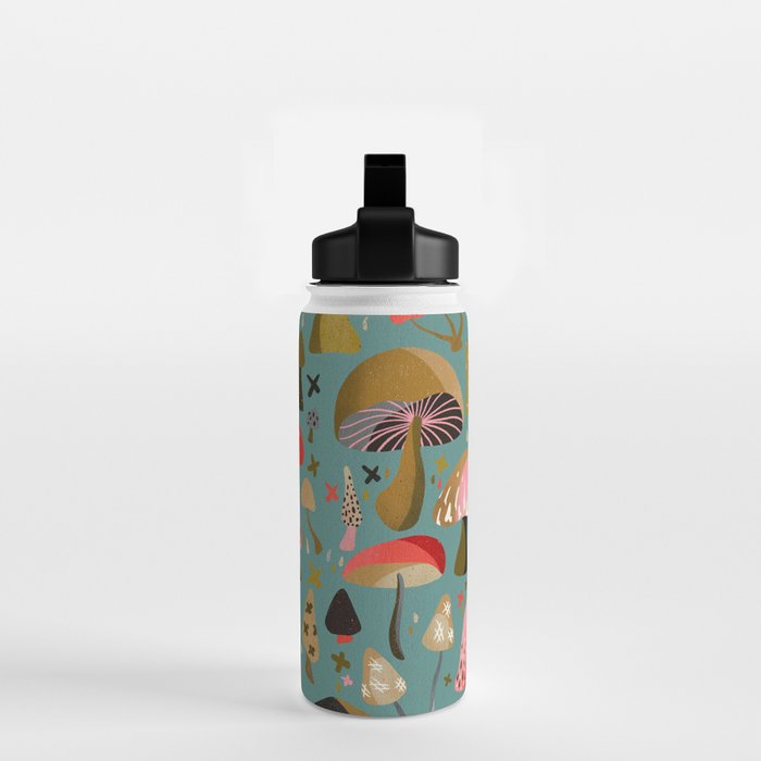Mushroom Collection - Mint Water Bottle Gallery Image 2