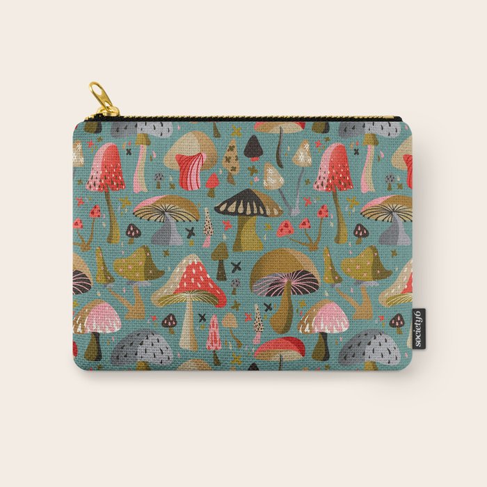 Mushroom Collection - Mint Carry All Pouch Gallery Image 1