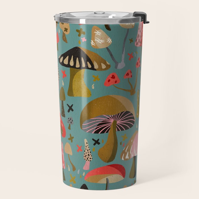 Mushroom Collection - Mint Travel Mug Gallery Image 2