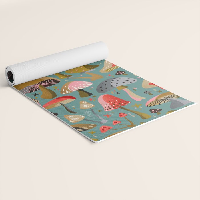 Mushroom Collection - Mint Yoga Mat Gallery Image 2