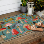 Mushroom Collection - Mint Outdoor Rug Gallery Image 2